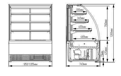 Холодильная витрина МХМ Veneto VS-0,95