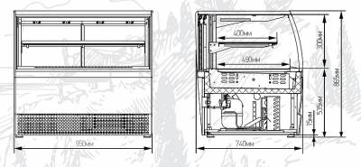 Холодильный прилавок МХМ Veneto VSK-0.95